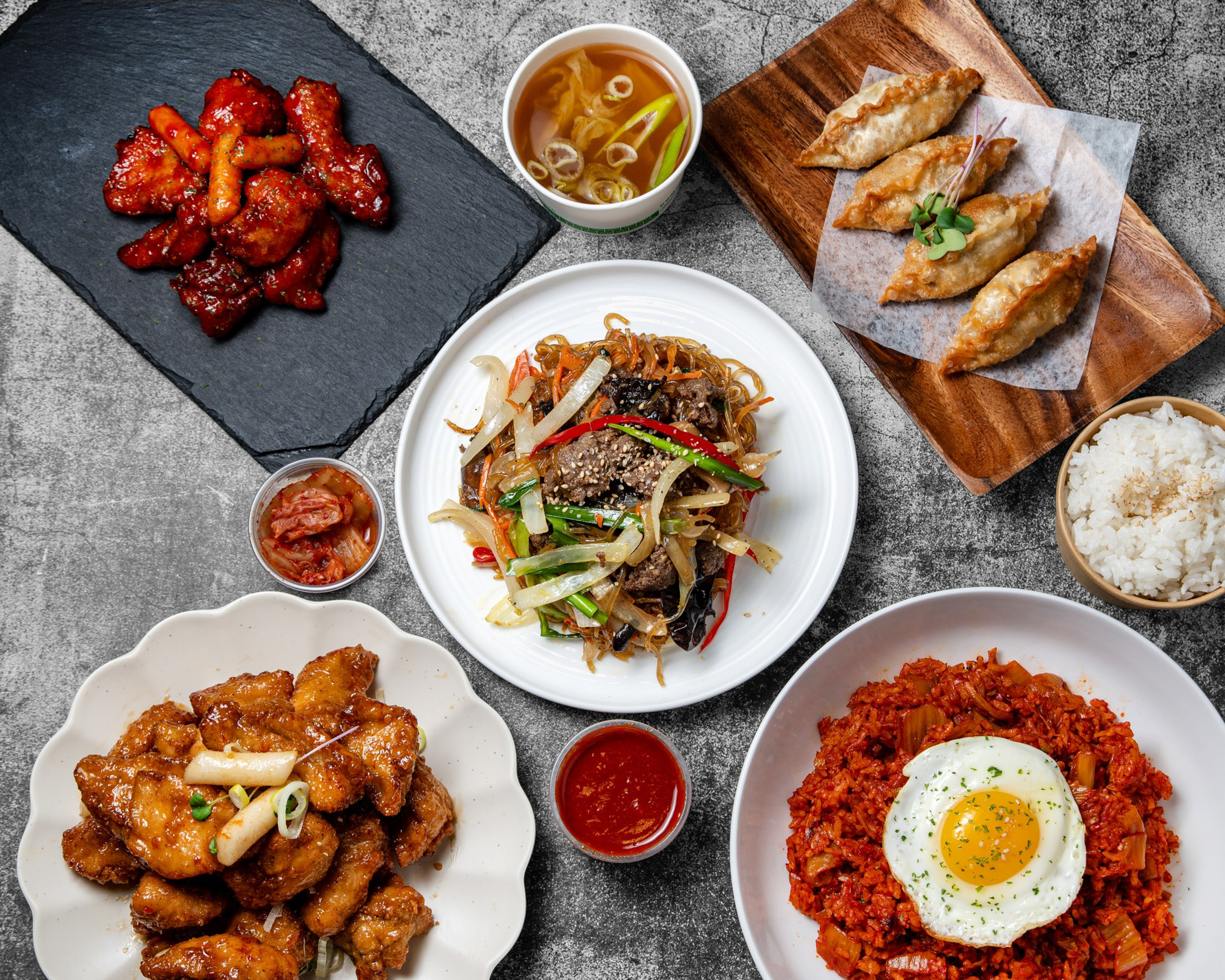 MJ's Korean Kitchen food spread